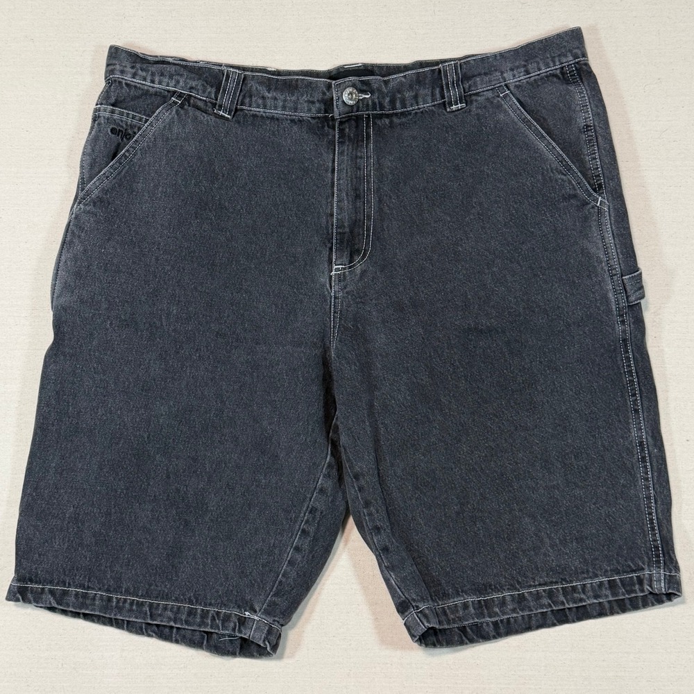 Enjoi Mens Black Denim Carpenter Skate Shorts Size 38 y2k Jorts Skater